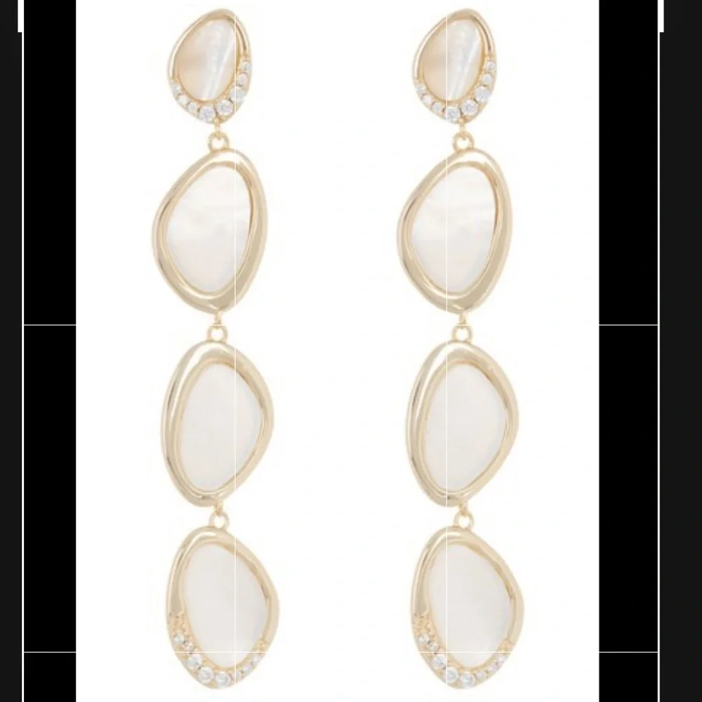 COPY - Argento Vivo Mother of Pearl Linear Drop Earrings - Picture 3 of 12